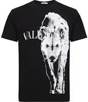 Valentino Letter Print Crewneck T-Shirt Black RV3MG00VWTY0NO Valentino Letter Print Crewneck T-Shirt Black RV3MG00VWTY0NO