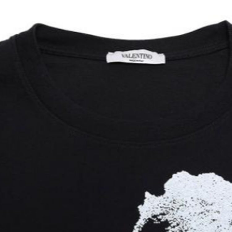 Purchase 발렌티노 레터 프린트 크루넥 티셔츠 블랙 RV3MG00VWTY0NO