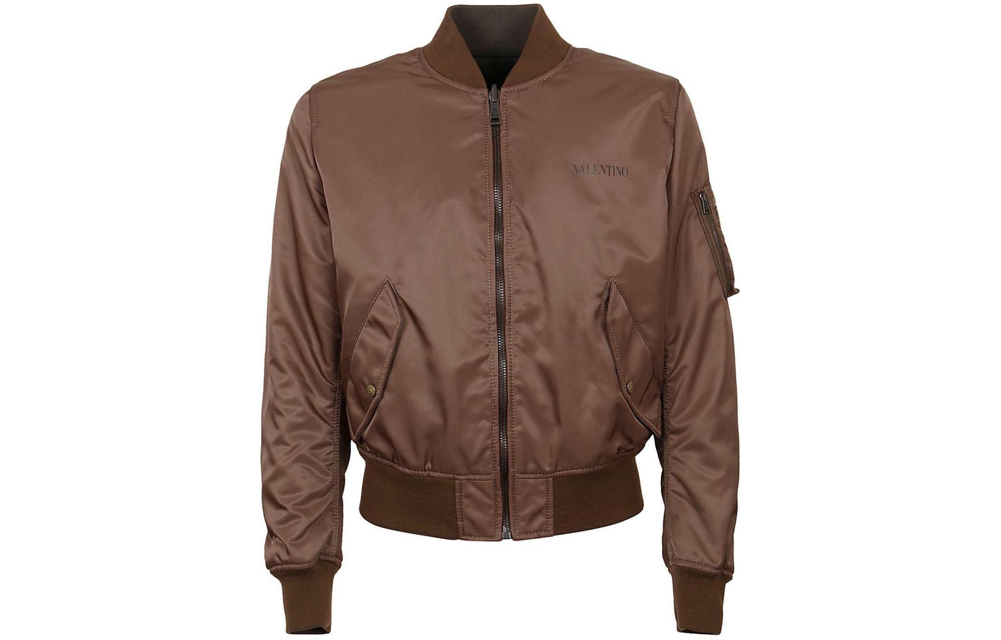 Valentino Light Brown Reversible Zip-Up Jacket VCIL658MK0BG