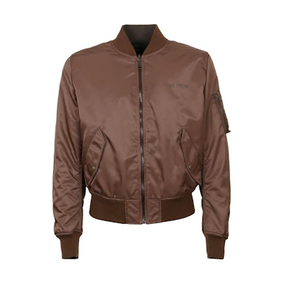 Valentino Light Brown Reversible Zip-Up Jacket VCIL658MK0BG