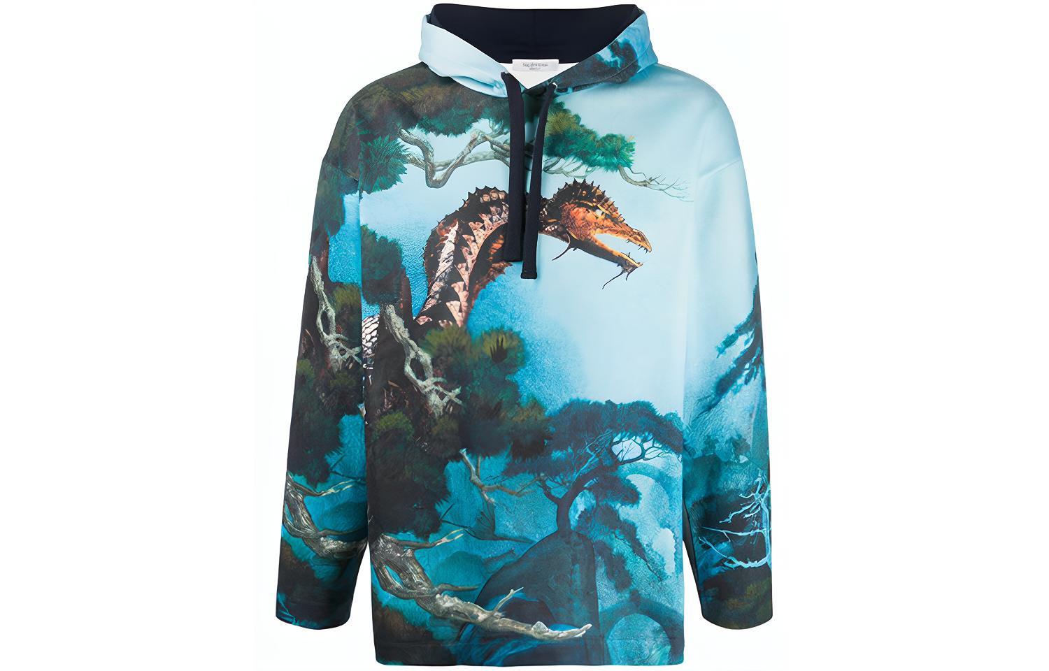 Valentino Logo Dragon Print Pullover Sweatshirt Blue TV0MF11U67L87M