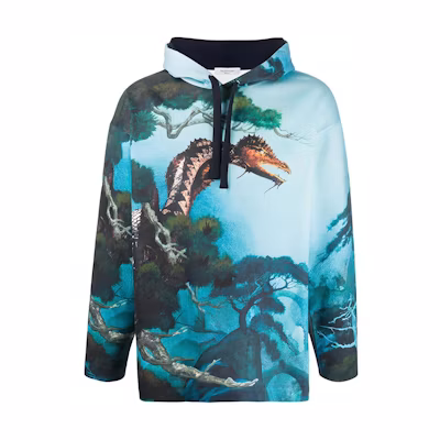 Valentino Logo Dragon Print Pullover Sweatshirt Blue TV0MF11U67L87M