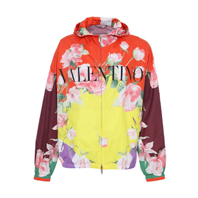 Valentino Logo Floral Print Hoodie Jacket Multicolor VV0CI3687F8G57