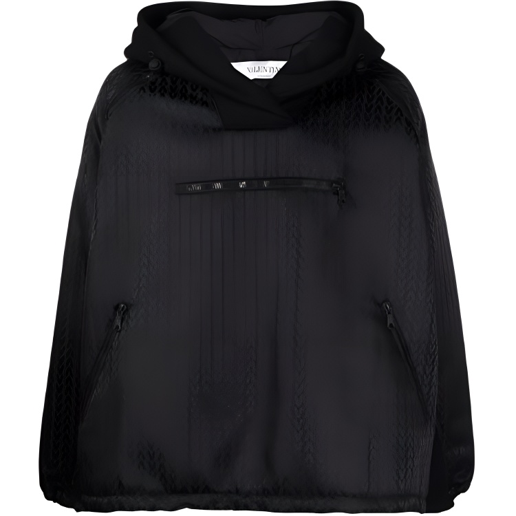 Valentino Logo Letter Hoodie Jacket Black VCJG257MF0NO