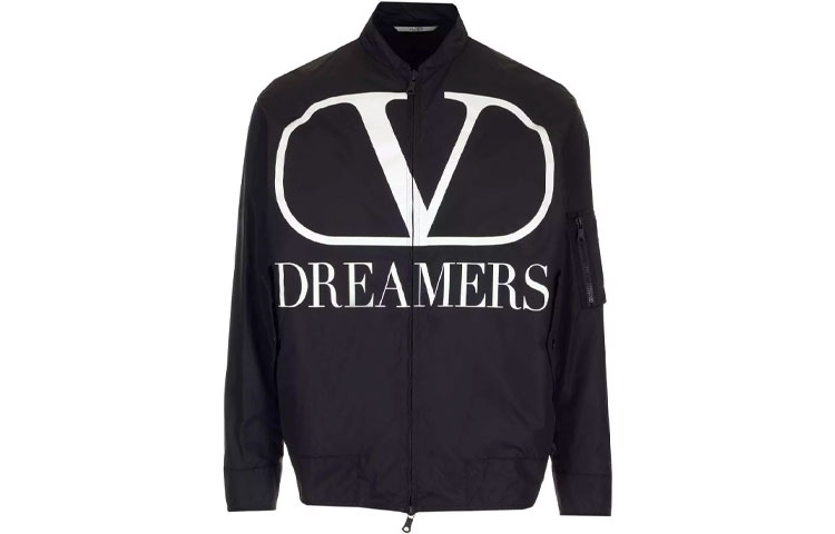 Valentino Logo Print Casual Jacket Black TV0CIF1868K0NI