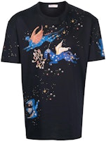 Valentino Logo Print Crew Neck Short-Sleeve T-Shirt Black Men VMG11H85RQ05 Valentino Logo Print Crew Neck Short-Sleeve T-Shirt Black Men VMG11H85RQ05