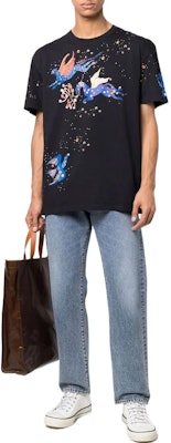 Valentino 男士黑色短袖圓領標誌印花 T-Shirt VMG11H85RQ05 Lookbook Valentino 男士黑色短袖圓領標誌印花 T-Shirt VMG11H85RQ05