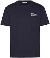 Valentino Logo Print Crewneck Loose Fit T-Shirt Blue - VV3MG08G6LCNB4 Valentino Logo Print Crewneck Loose Fit T-Shirt Blue - VV3MG08G6LCNB4