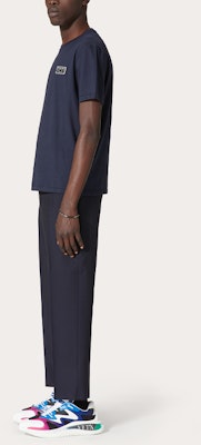 Valentino Logo印花寬鬆版圓領T恤 藍色 VV3MG08G6LCNB4 Purchase Valentino Logo印花寬鬆版圓領T恤 藍色 VV3MG08G6LCNB4