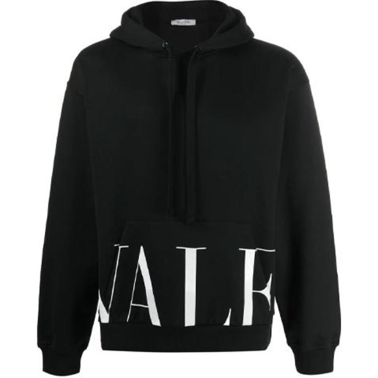 Valentino Logo Print Hoodie Black UV3MF15N6M10NI