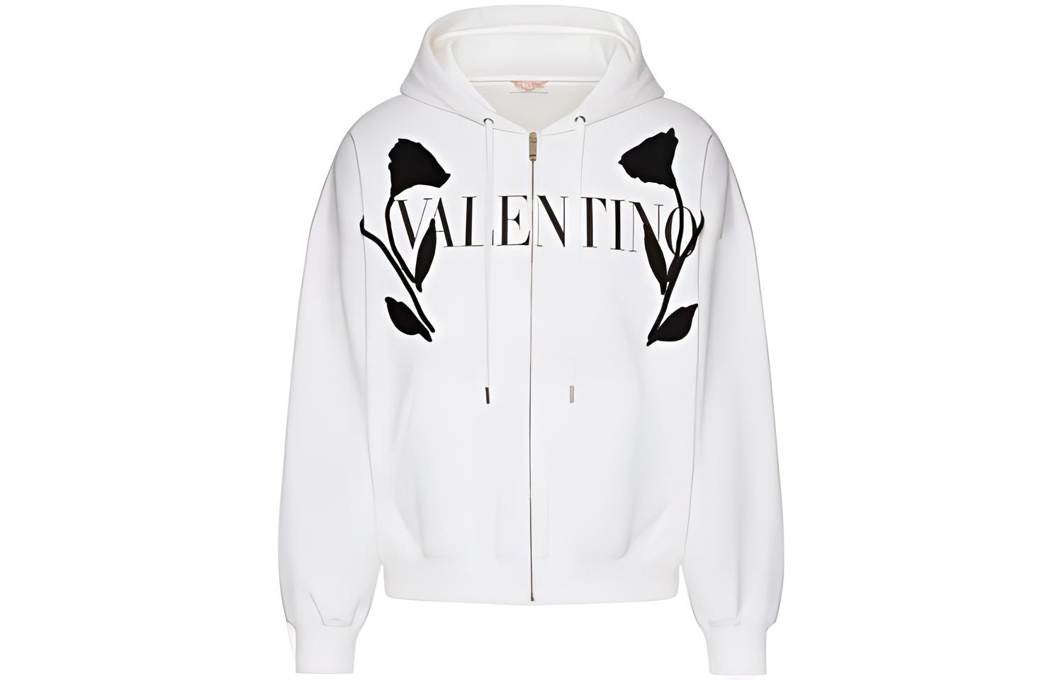 Valentino Logo Print Hoodie White 1V3MF23M8MNA01