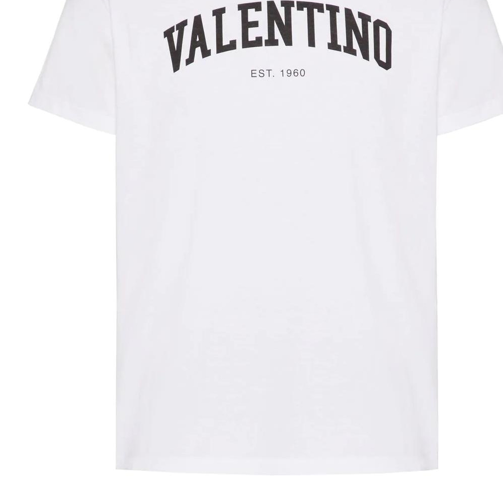 Cheap Valentino Kaos Oversized Logo Putih Tulis Pria SS23. 2V3MG13D964A01