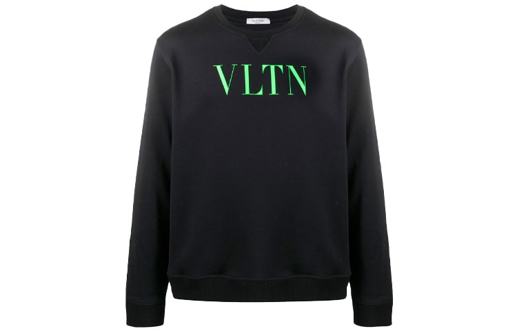 Valentino Logo Print Pullover Sweatshirt Black UV3MF10G3TVIN4