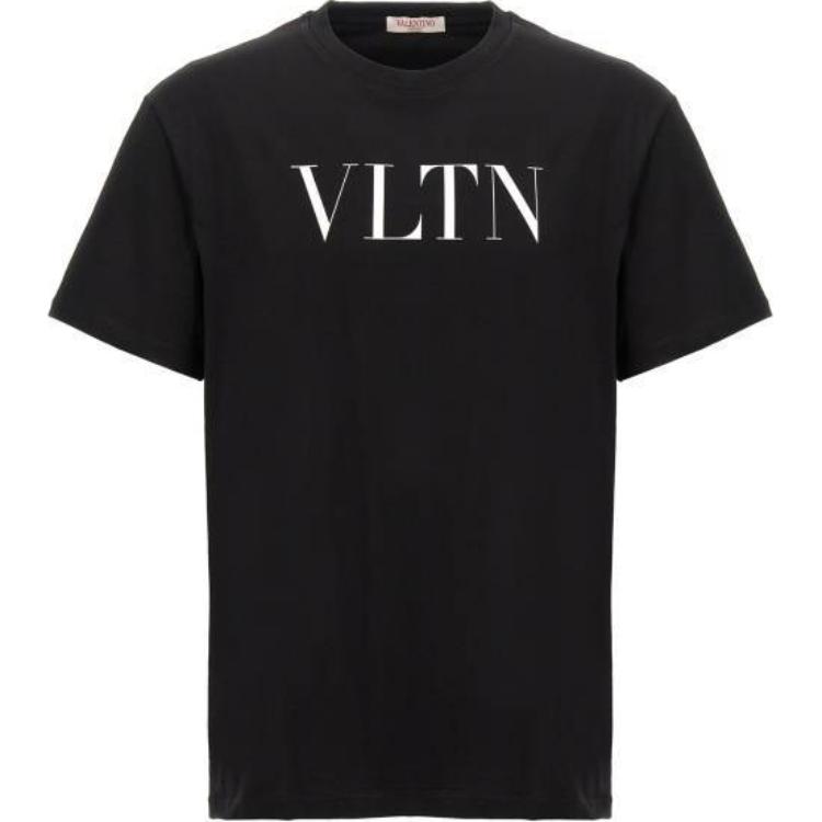 Valentino Logo Print Short Sleeve T-Shirt Black 5V3MG10V3LE0NO