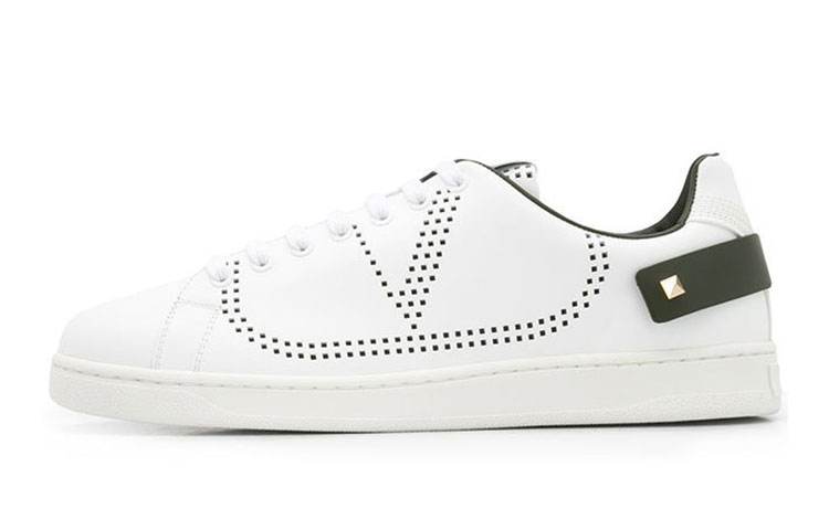 Valentino Low-Top Sneaker 'White/Black Studs'