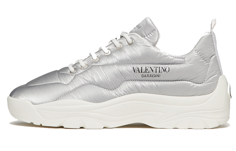 Valentino Low-Top Sneakers 'Silver Nylon Lace-Up'