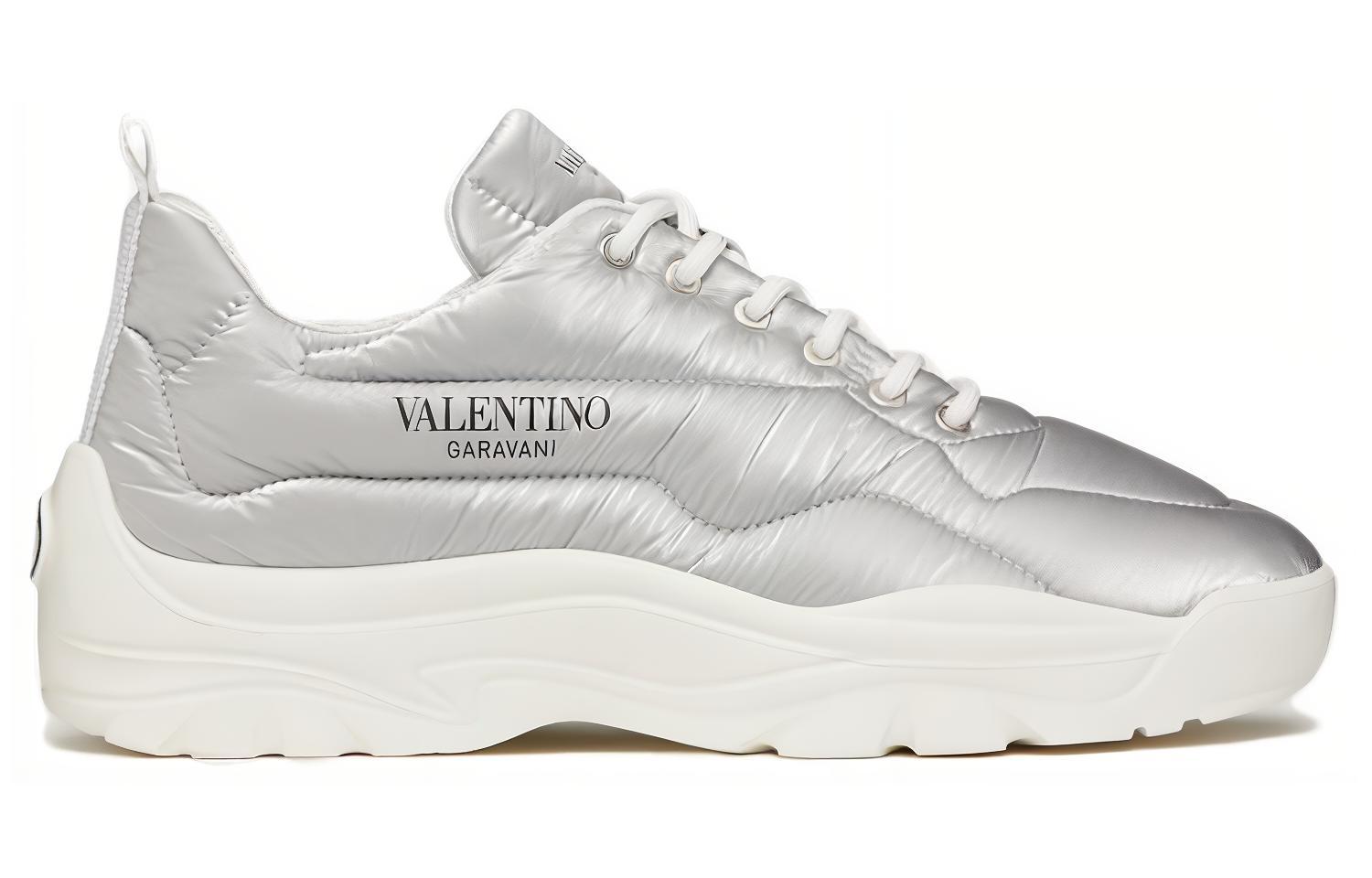 Valentino Low-Top Sneakers 'Silver Nylon Lace-Up' 圖 2