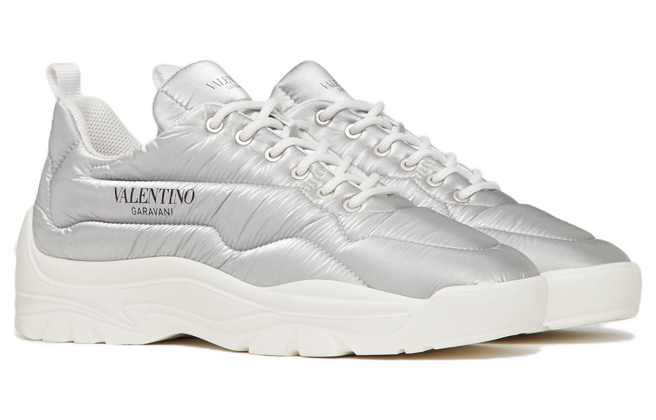 Valentino Low-Top Sneakers 'Silver Nylon Lace-Up' 圖 3