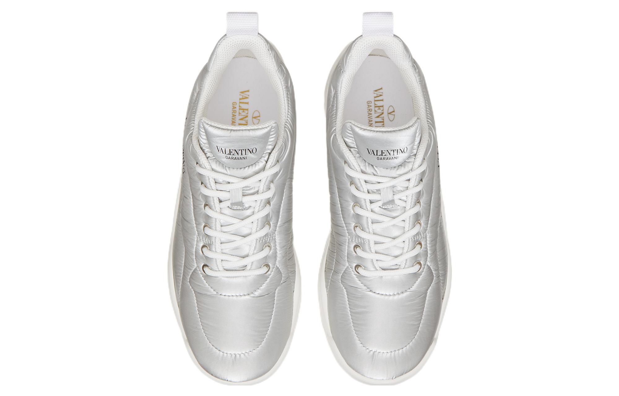 Valentino Low-Top Sneakers 'Silver Nylon Lace-Up' 圖 4