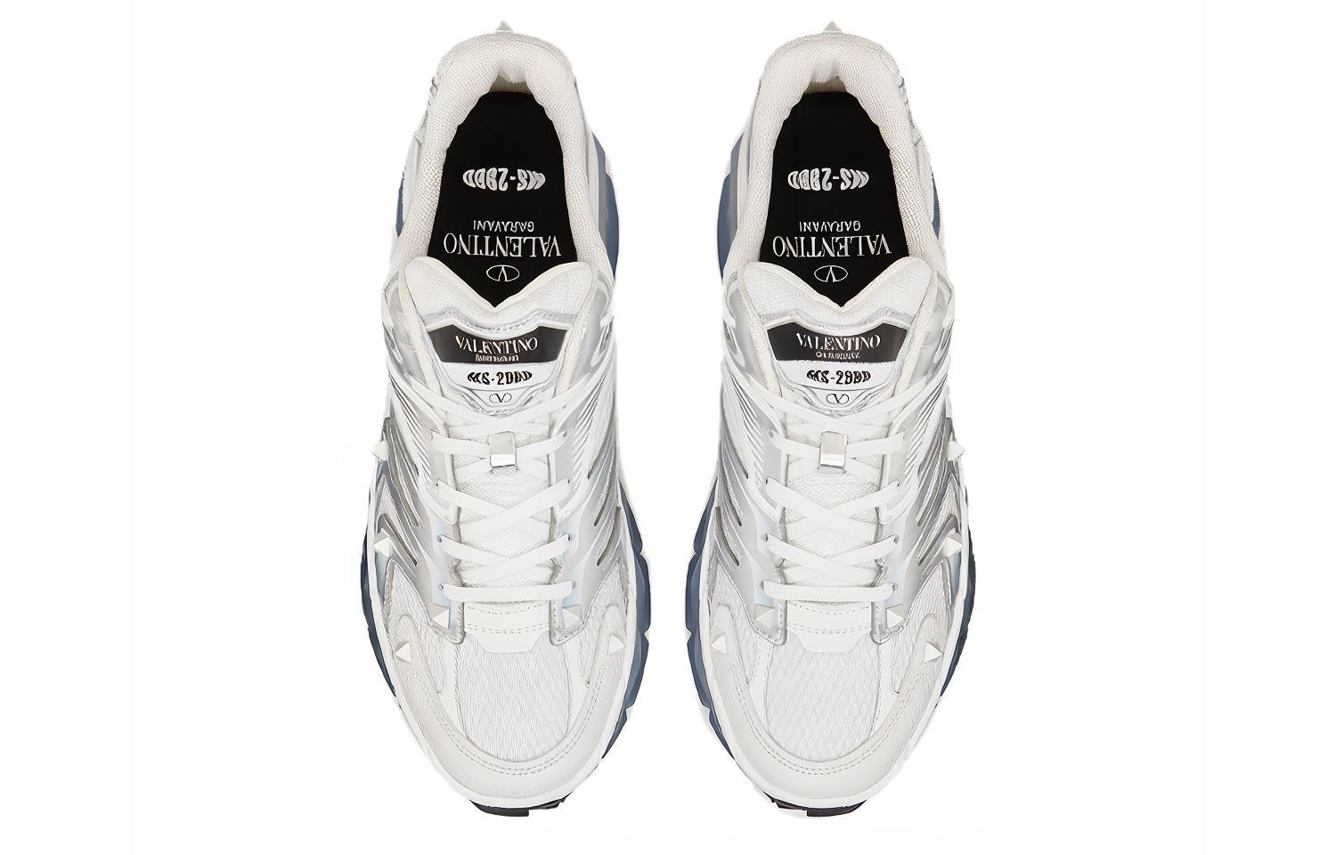 Valentino Low Top Lace-Up 'Silver White' 圖 4