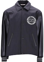 Valentino Men’s Black Jacket with Solid Color Letter Print and Snap Collar Design 3V3CIN059F90NO Valentino Men’s Black Jacket with Solid Color Letter Print and Snap Collar Design 3V3CIN059F90NO