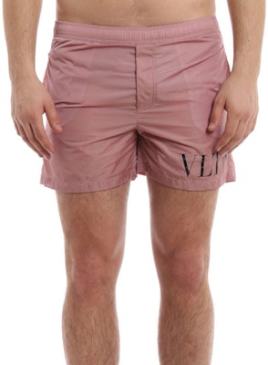 Valentino 男士粉色松紧腰字母印花泳裤 RV3UH028DMA517 Lookbook Valentino 男士粉色松紧腰字母印花泳裤 RV3UH028DMA517