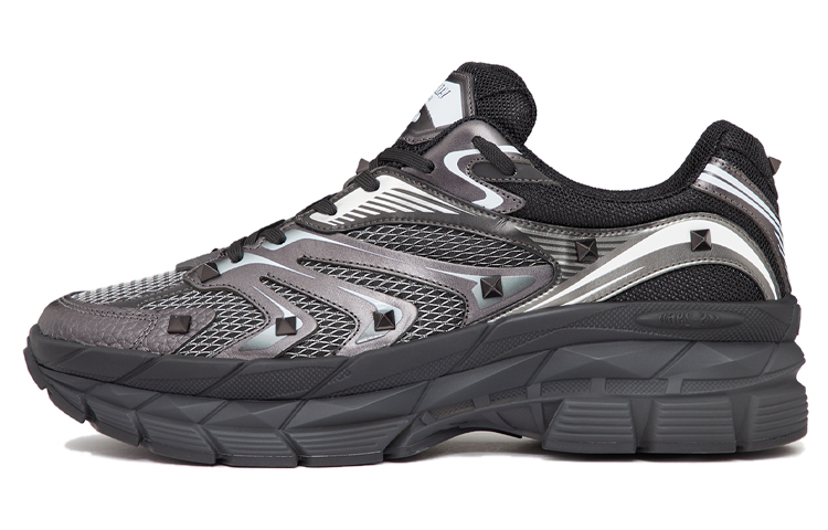 Valentino MS-2960 'Black Mesh Leather Low-Top'