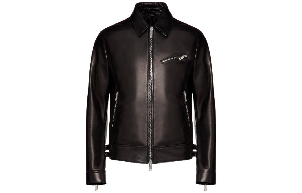 Valentino Multi-Zip Leather Jacket Black TV3NA02L5YRN01