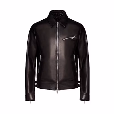 Valentino Multi-Zip Leather Jacket Black TV3NA02L5YRN01