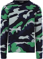 Valentino Multicolor Camo Wool Crewneck Sweater Green TV3KC00F2E313D Valentino Multicolor Camo Wool Crewneck Sweater Green TV3KC00F2E313D