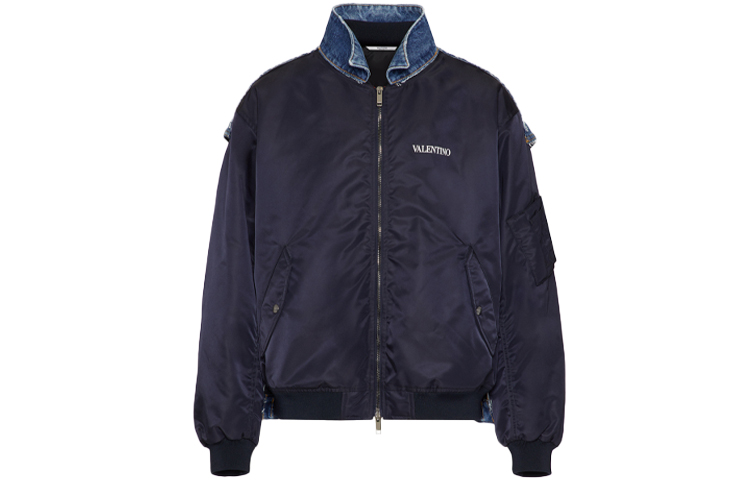 Valentino Navy Blue Logo Patch Full-Zip Track Jacket WV3CIJ957N2598