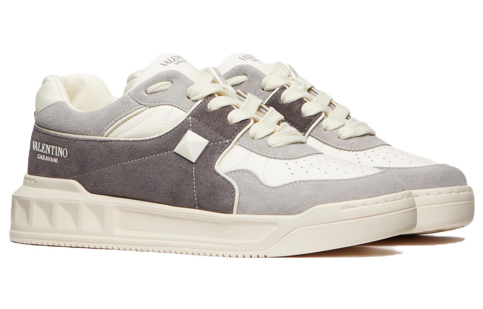 Lookbook 华伦天奴 One Stud 低帮‘灰白’ 3Y2S0E71MLRMKU