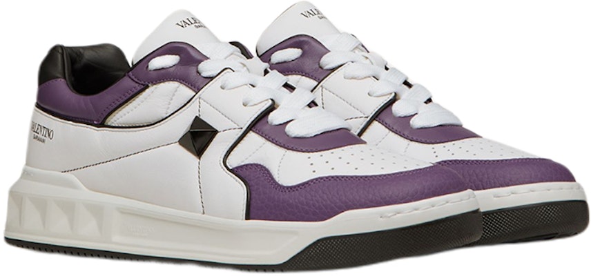 Valentino One Stud Low '白色紫色' 低帮球鞋 XY2S0E71NWNZ32 Lookbook Valentino One Stud Low '白色紫色' 低帮球鞋 XY2S0E71NWNZ32