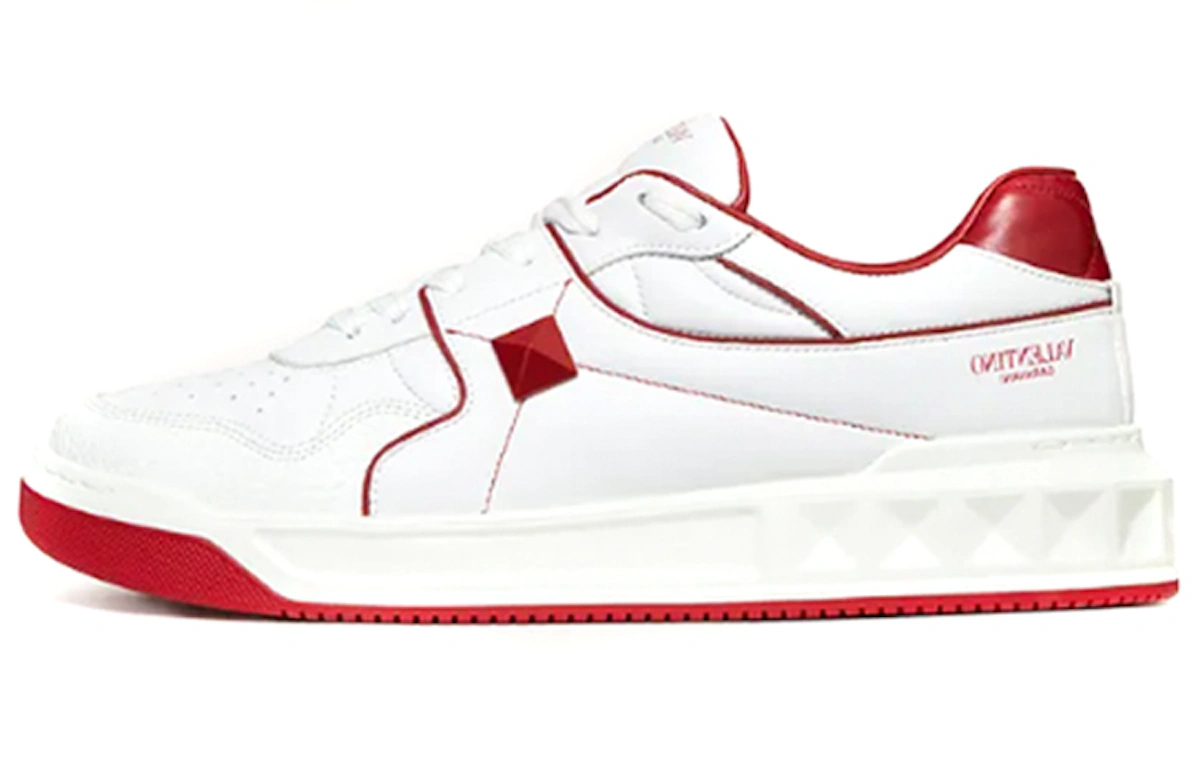 Valentino One Stud Low 'White Red'