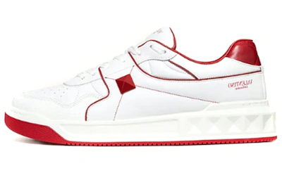 Valentino One Stud Low 'White Red'