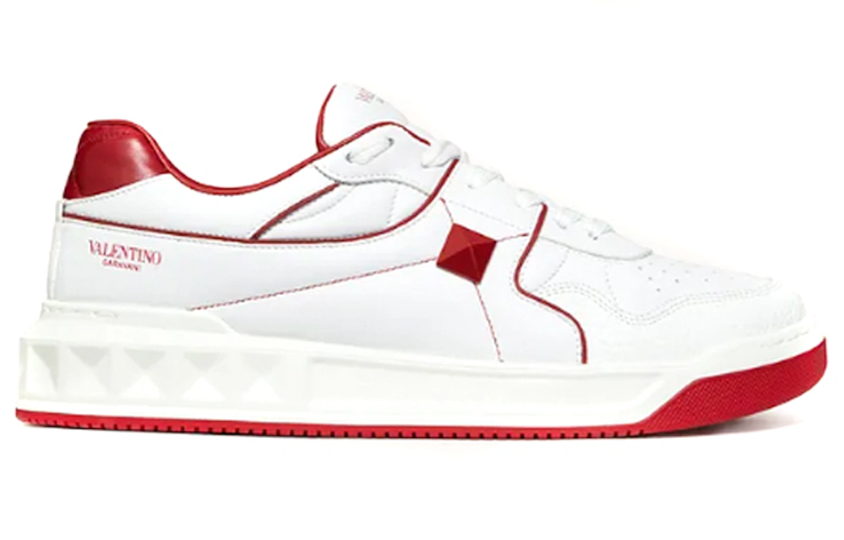 Valentino One Stud Low 'White Red'