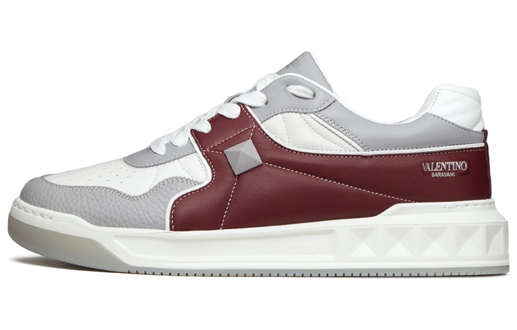 Valentino One Stud Low 'White Red Grey'