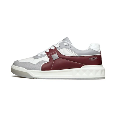 Valentino One Stud Low 'White Red Grey'