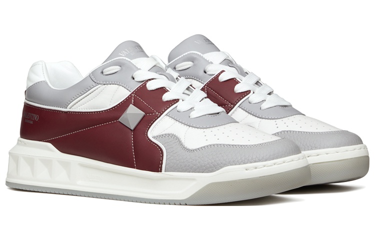 Valentino One Stud Low 'White Red Grey' 圖 3