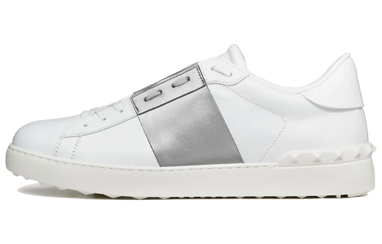 Valentino Open Leather Low-Top Sneaker 'Silver White' UY2S0830FLR857