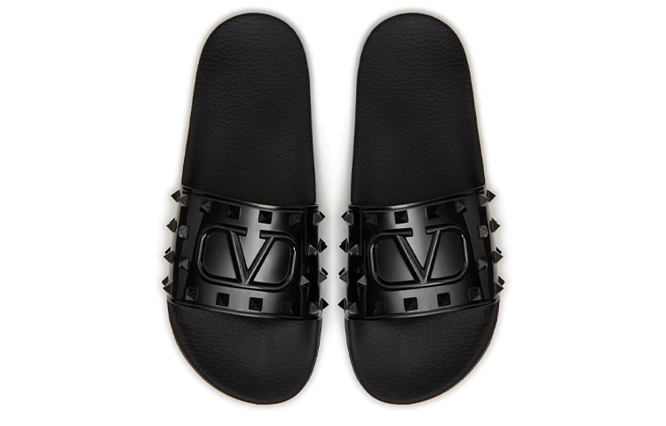 Shop Valentino Open Sepatu Slip-On Low-Top 'Cetakan Hitam' XY2S0F38KKC0NO