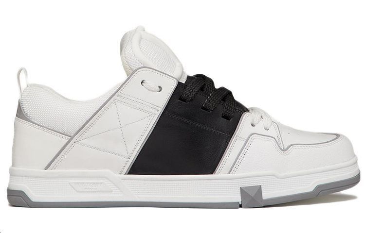 Order 華倫天奴 Open Skate 小牛皮時尚滑板鞋 白黑色