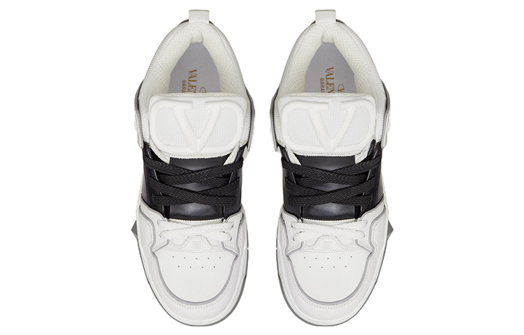 Details for 華倫天奴 Open Skate 小牛皮時尚滑板鞋 白黑色