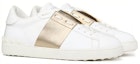 Lookbook Valentino Open Sneaker 'Platinum Metallic Band' Kasut Lelaki Emas Platinium UY2S0830-FLR-L71