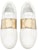 Valentino Open Sneaker 'Platinum Metallic Band' Kasut Lelaki Emas Platinium UY2S0830-FLR-L71