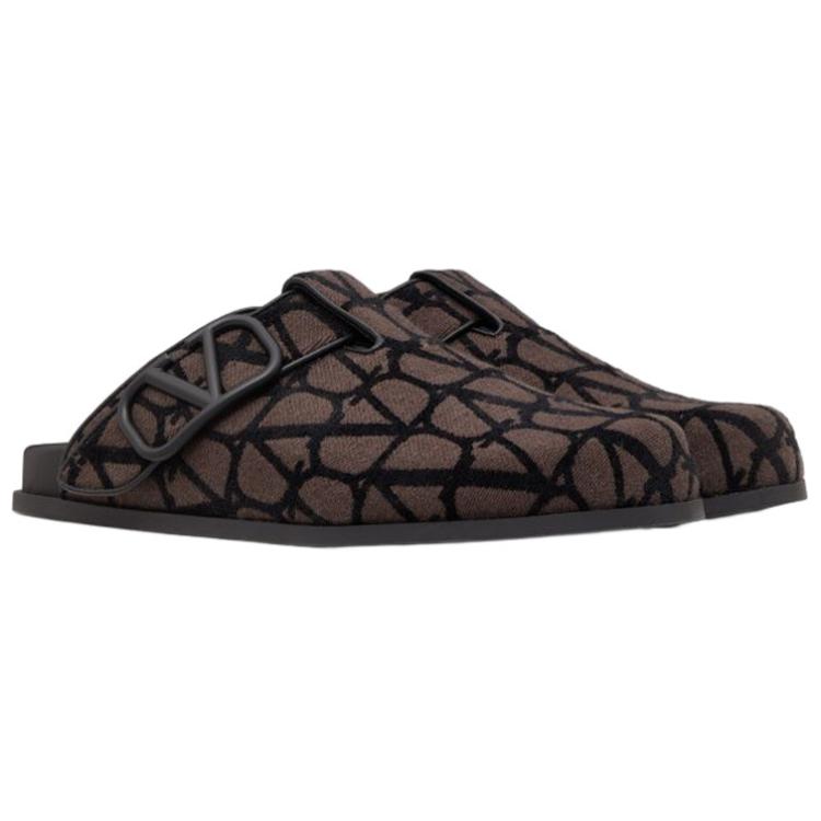 Lookbook Valentino Open Toe Slide 'Brown Black' YS0H14SBTU02