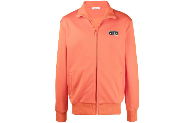 Valentino Orange Zipped Long-Sleeve Jacket VMF19Q7MLO21