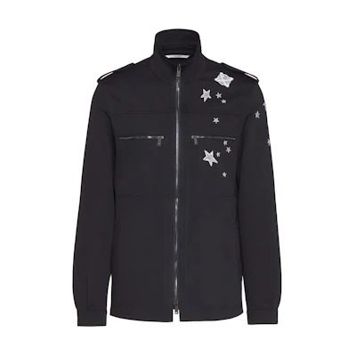 Valentino Planet & Stars Embroidered Zip Jacket Blue - Long Sleeve Outerwear VCJCNY6D6598