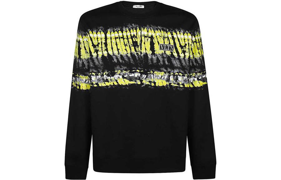 Valentino Printed Crewneck Pullover Sweatshirt Men’s Black UV3MF14M6HGPO8