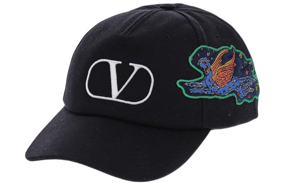 Valentino Printed Embroidered Baseball Cap Black XY2HDA10VVHNB4
